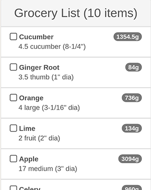 Grocery List Preview